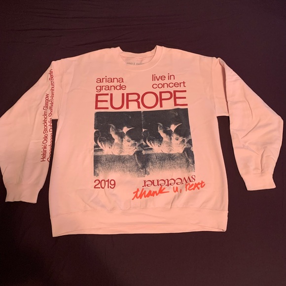 **SOLD** Ariana Grande Live in Europe crewneck Large - Picture 2 of 10